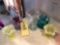 Yellow Hobnail Vases, Silvercrest Bowl, Fenton Hand-Painted Bowl, Coin Dot Fenton Pitchers