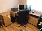 Computer Desk, File Cabinets, Office Chair