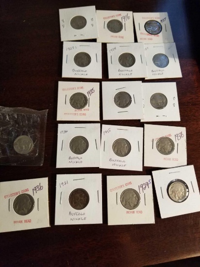 Buffalo nickels, bid x 17