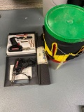 Tool bucket, solder gun