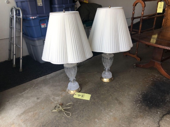 Pair of glass lamps