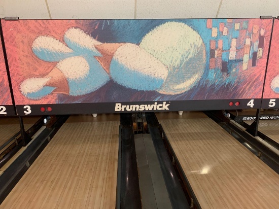 Lanes 3-4 Brunswick A pinsetters, ball return, gutters