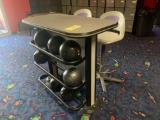 (2) Quest High-Top Ball Rack W/ (2) Brunswick Stools