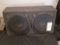 Pair of 14 inch subs in case, unmarked