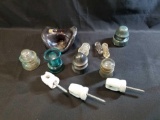 Box of assorted glass/pottery insulators