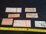 Walter Main, Bailey Bros, Billroys comedians, Harneds Miniature Circus tickets and paper