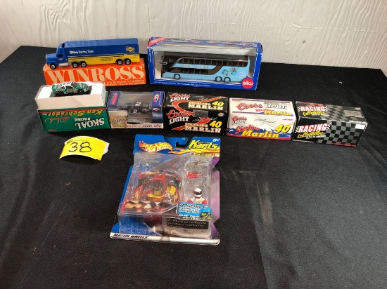 Siku Bus, Sunoco Winross Semi, Kyle Petty Car, Coors Light Cars, Miller Lite and Skoal Cards