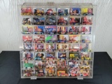 Display Case with NASCARS and Matching Cards
