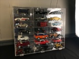 Display Case Full of Die-Cast Cars