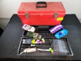 (4) Slot Cars with Toolbox and Some Supplies