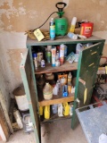 Steel Cabinet with Sprays, Oils, Cleaners