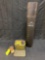 Military items - 105mm cartridge case - ammo can - empty clips