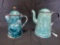 Pair of graniteware coffee pots