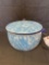 Light blue graniteware roaster