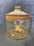 Early glass Kerosene bucket