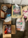 Flatware set, corn flake box, dolls