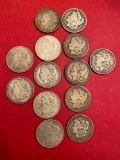 (13) Morgan silver dollars
