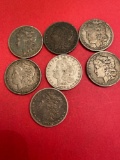 (7) Morgan silver dollars
