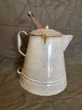 12 inch Grey graniteware coffee kettle