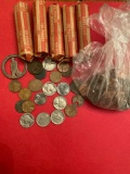 6 plus rolls memorial pennies, plus..
