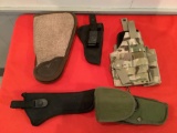 4 Holsters and Pistol Rug