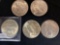 (5) Peace dollars (two 1922, two 1923, 1925). Bid times five.