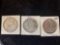 (3) Morgan silver dollars (1896, 1897, 1900). Bid times three.