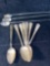 (7) Sterling spoons weighing 5 oz., plus (3) unmarked straw spoons weighing 0.70 oz.