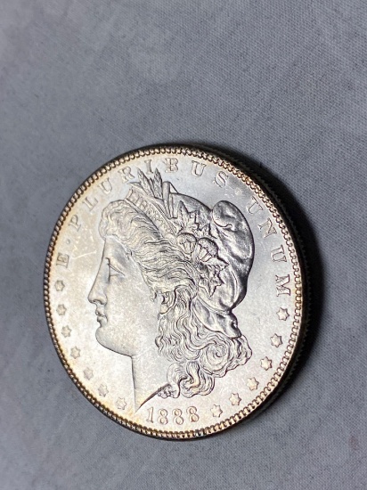 1888 Morgan dollar, AU.
