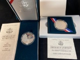 (2) US Mint 1991 Korean Ear Memorial silver dollars (Proof & Unc.).