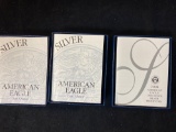 (3) American Eagle silver proof dollars (2002-W, 2003-W, 2004-W). Bid times three.