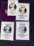 (4) American Eagle proof silver dollars (1986-S, 1988-S, 1989-S, 1992-S)