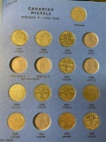 (3) Books w/ (68) Canadian nickels plus one 1943 brass five cent. 1910 thru 1986 dates. Not