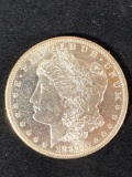 1881-S Morgan dollar, AU.