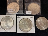 (5) Peace dollars. Bid times five.