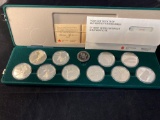 Canada Mint 1988 Calgary Olympic Winter Game sterling silver coin set w/ ten $20 coins.