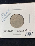 Rare 1881 Shield nickel.