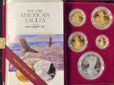 1995 American Eagles 10th Anniversary set proof bullion coins.