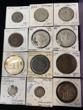 (89) Old Foreign coins, 1800's & up dates, some silver.