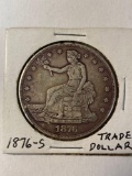 1876-S Trade silver dollar.