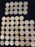 (55) Canadian quarters, 1940's -1960's dates. Bid times 55.