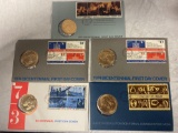 (5) Bicentennial First Day covers w/ medals (1972, 1973, two 1974, 1976).