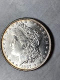 1887 Morgan dollar, AU.