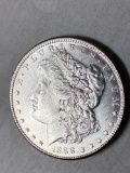 1888-S Morgan dollar, AU.