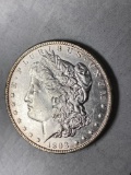 1892 Morgan dollar, AU.