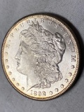 1892-CC Morgan dollar, AU.