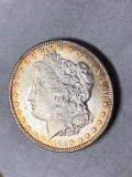 1893-O Morgan dollar, AU.