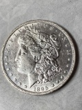 1895-O Morgan dollar, AU.