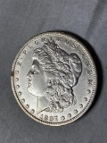 1897-O Morgan dollar, AU.