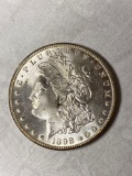 1898-O Morgan dollar, AU.